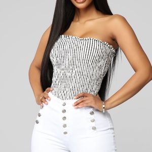 Fashion Nova Stripe Vacay Tube Top NWT